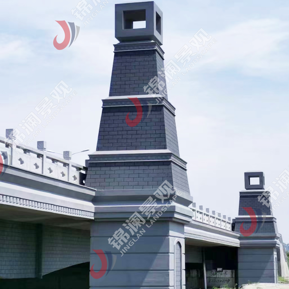 铸造石栏杆,铸造石挂板,晶铸石挂板,晶铸石栏杆,铸造石树池坐凳,泰科石树池,晶铸石,精铸石,泰科石,铸造石桥梁装饰