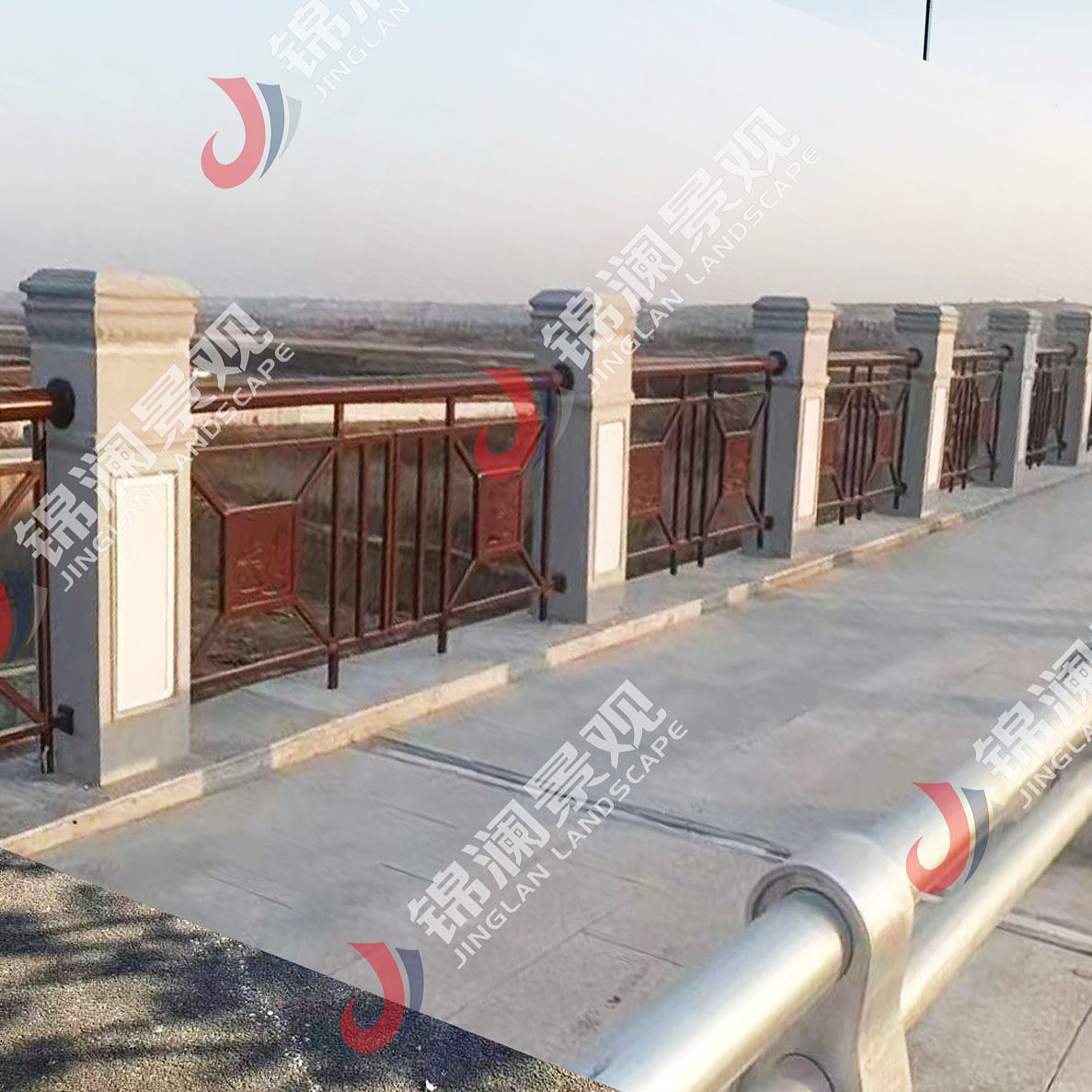 铸造石栏杆,铸造石挂板,晶铸石挂板,晶铸石栏杆,铸造石树池坐凳,泰科石树池,晶铸石,精铸石,泰科石,铸造石桥梁装饰