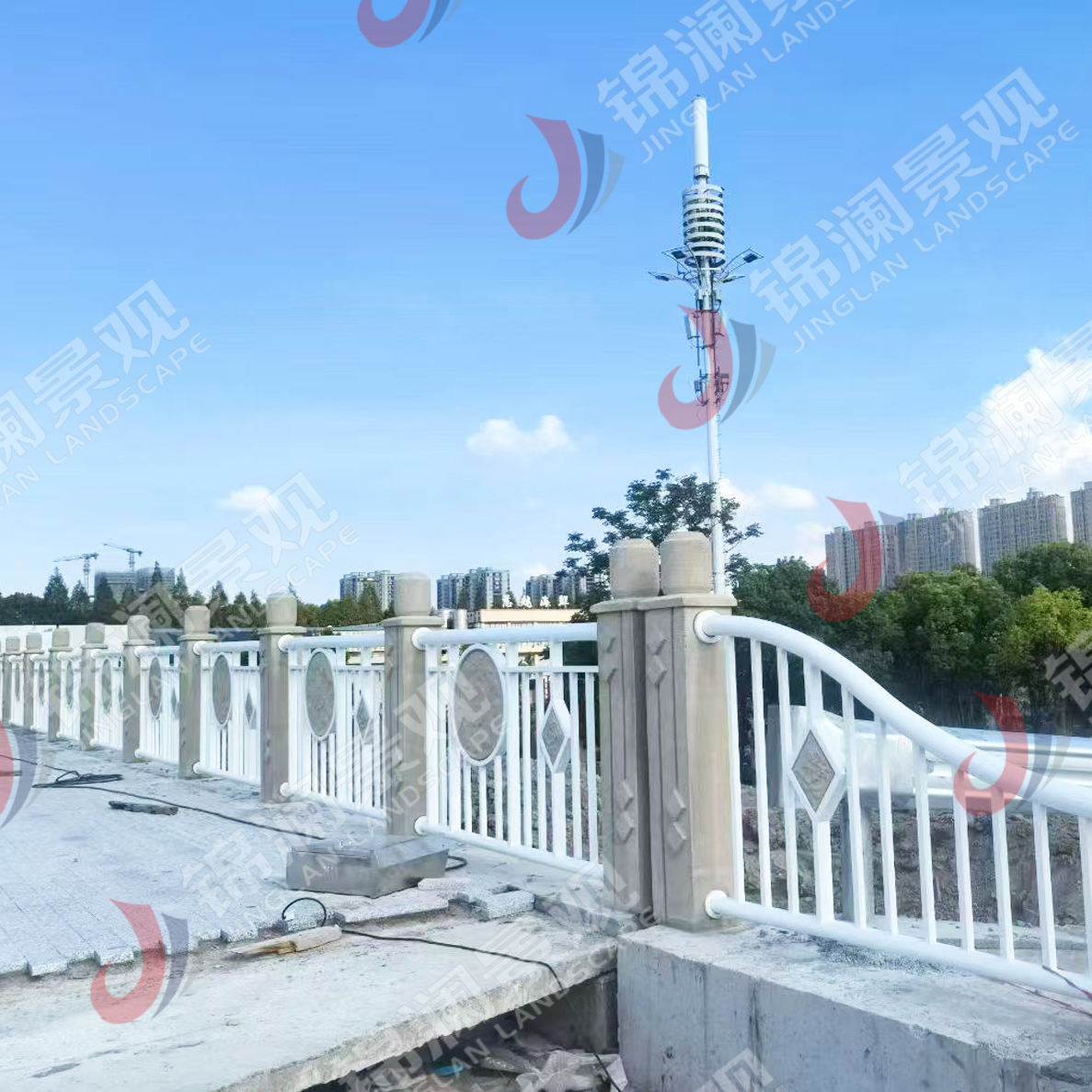 景观栏杆,桥梁装饰,铸造石,晶铸石,精铸石,铝合金栏杆,铝合金防撞护栏,UHPC装饰挂板,UHPC清水板,GRC