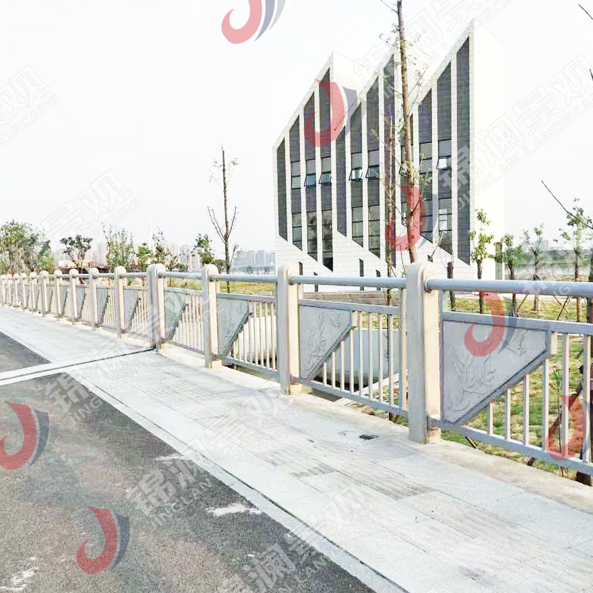 景观栏杆,桥梁装饰,铸造石,晶铸石,精铸石,铝合金栏杆,铝合金防撞护栏,UHPC装饰挂板,UHPC清水板,GRC